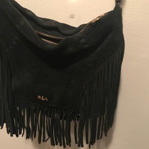 Lauren by Ralph Lauren Suede Fringe Crossbody Bag